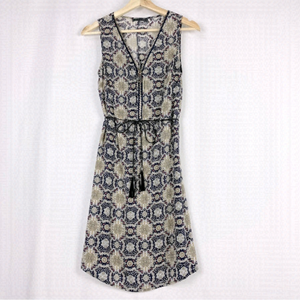 BOHO Midi Dress With Floral Mandala Print Size Small